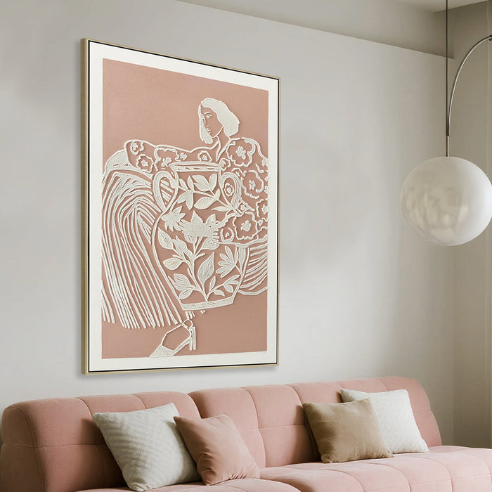 Eden in Bloom 60 x 90cm Framed Canvas - Natural