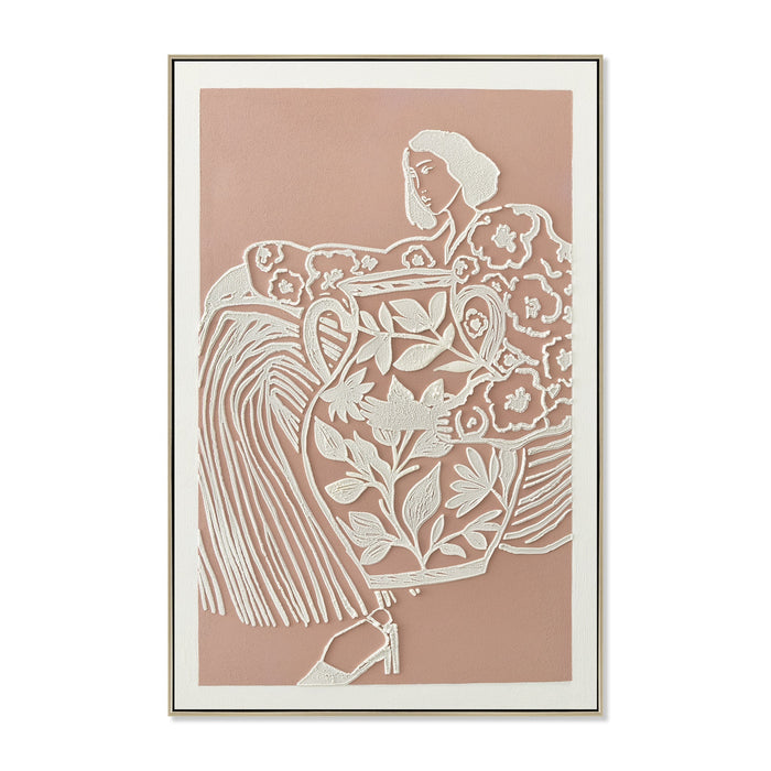 Eden in Bloom 60 x 90cm Framed Canvas - Natural