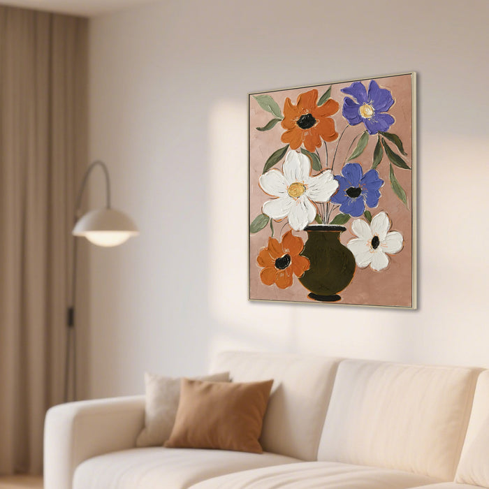 Botaniq Charm 80 x 100cm Framed Canvas - Natural