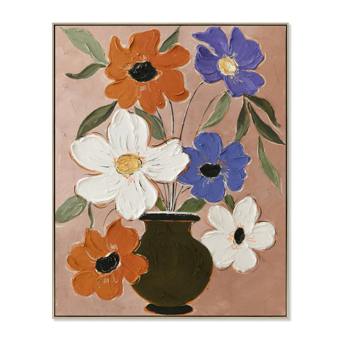 Botaniq Charm 80 x 100cm Framed Canvas - Natural