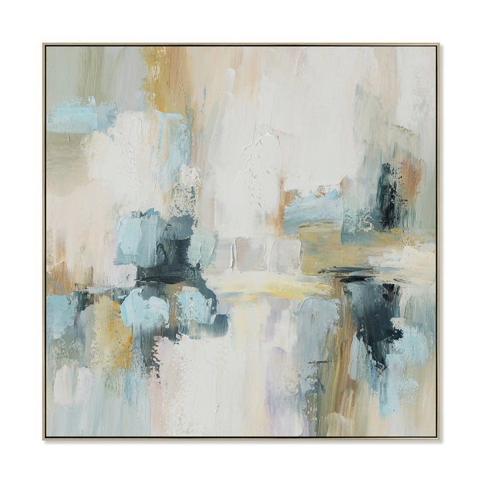 Nordic Haze 80 x 80cm Framed Canvas - Natural