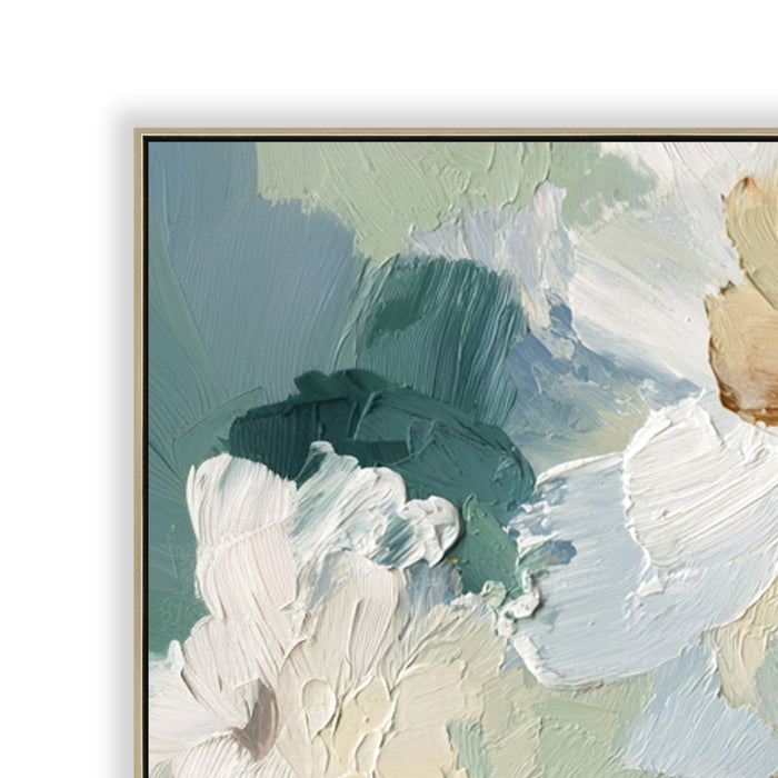 Florence Mist 100 x 100cm Framed Canvas - Natural