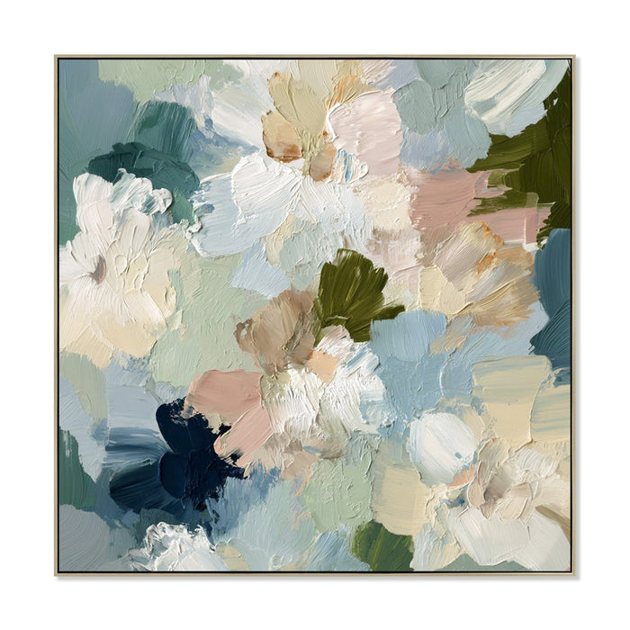 Florence Mist 100 x 100cm Framed Canvas - Natural