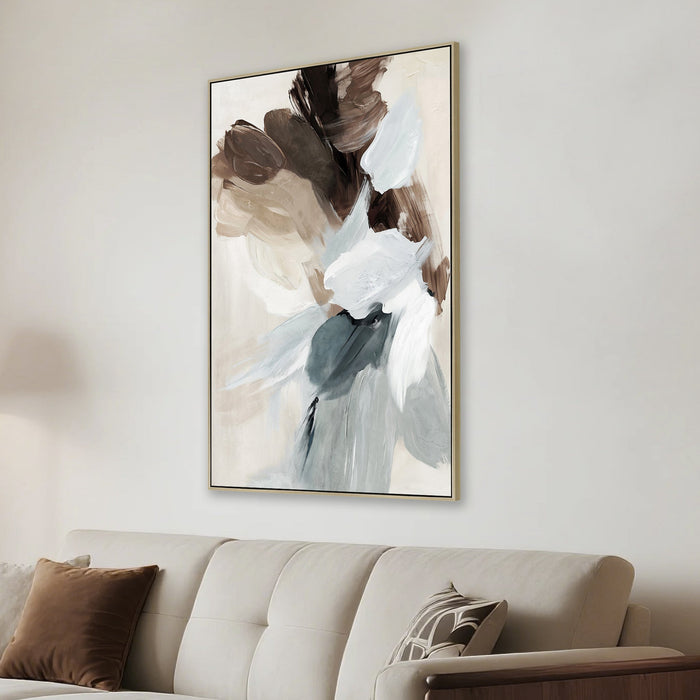 Ecru Horizon 80 x 120cm Framed Canvas - Natural