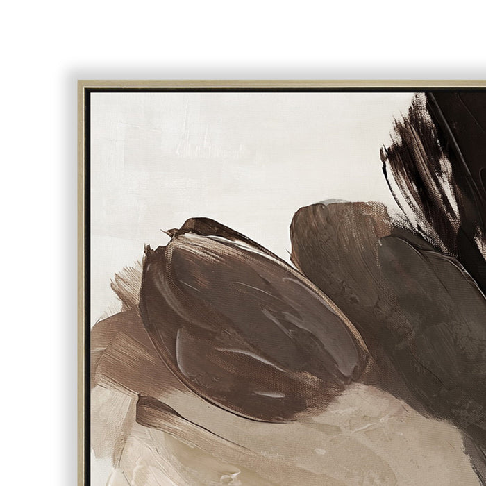 Ecru Horizon 80 x 120cm Framed Canvas - Natural