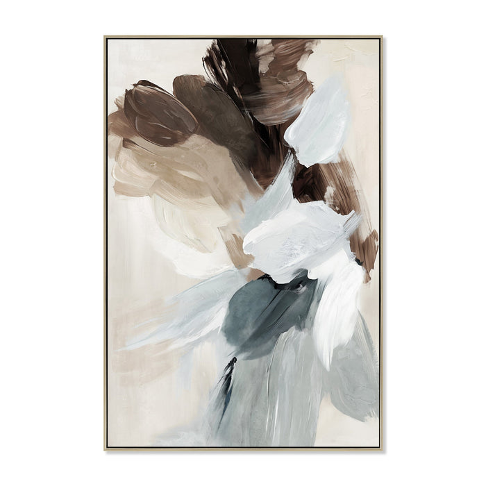 Ecru Horizon 80 x 120cm Framed Canvas - Natural