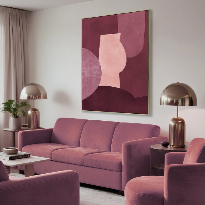 Velour Forms Style B 100 x 140cm Framed Canvas - Natural