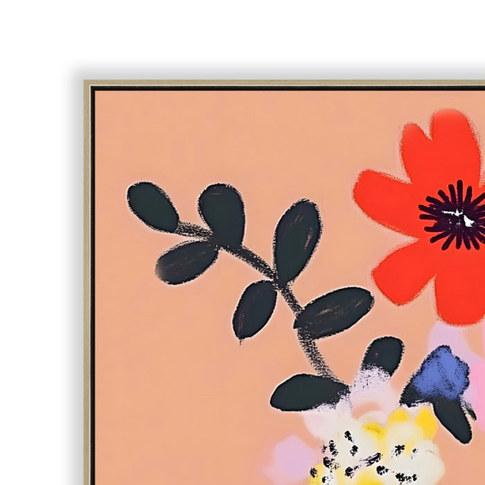 Vivid Botanica 60 x 60cm Framed Canvas - Natural