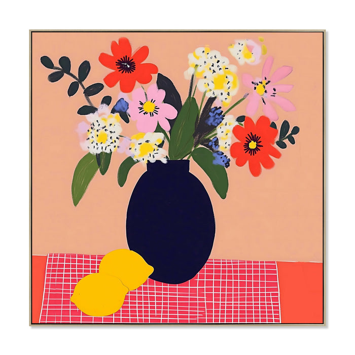Vivid Botanica 60 x 60cm Framed Canvas - Natural