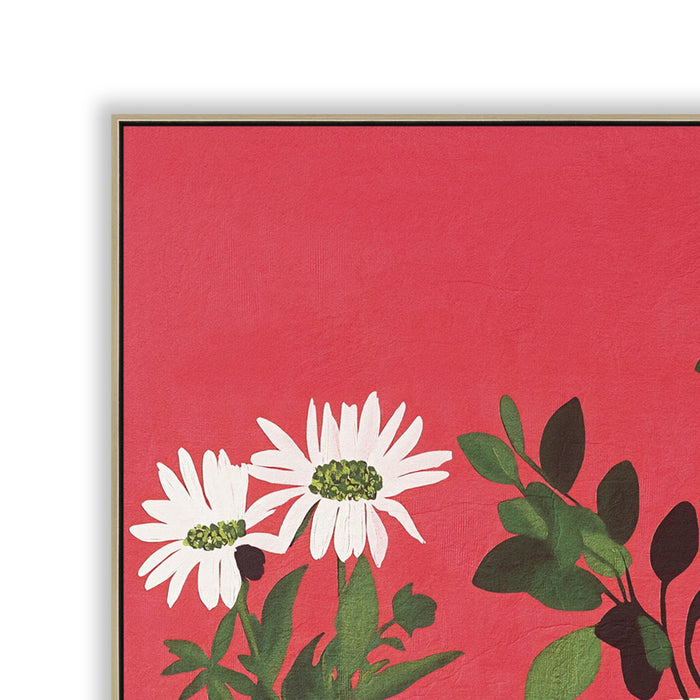 Petals Porcelains 40 x 40cm Framed Canvas - Natural