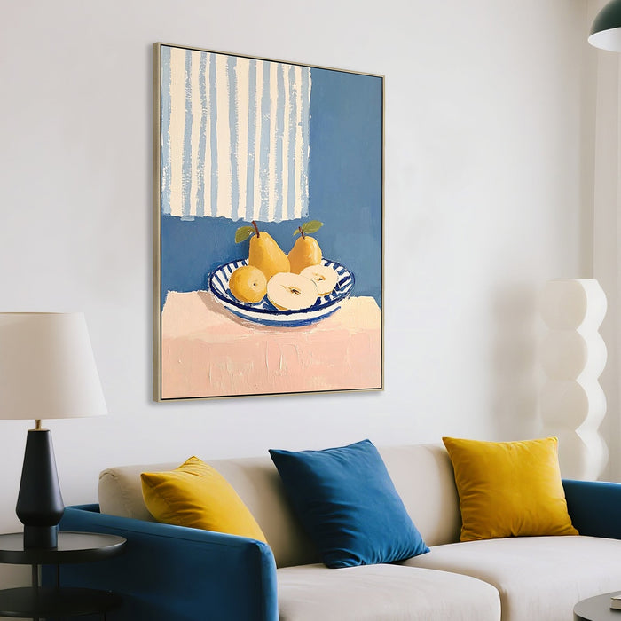 Les Poires 80 x 120cm Framed Canvas - Natural