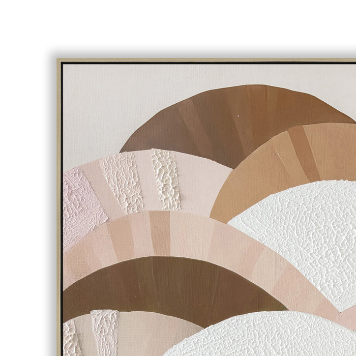 Terra Fan 80 x 80cm Framed Canvas - Natural