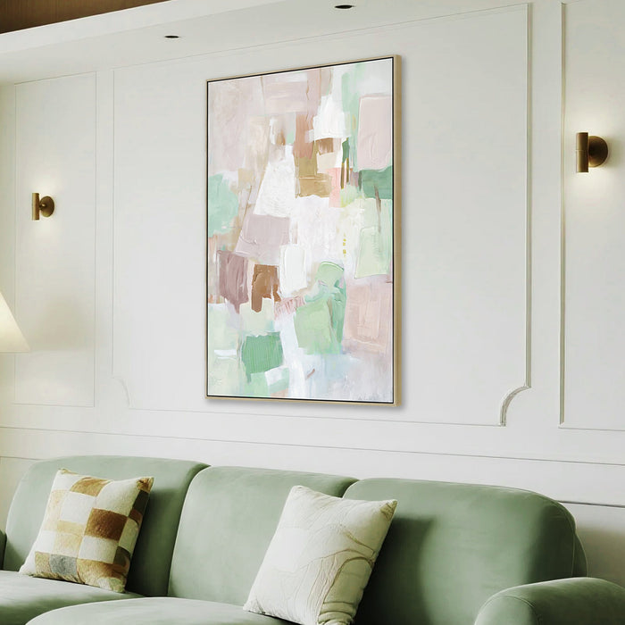 Serenity Layers 80 x 120cm Framed Canvas - Natural