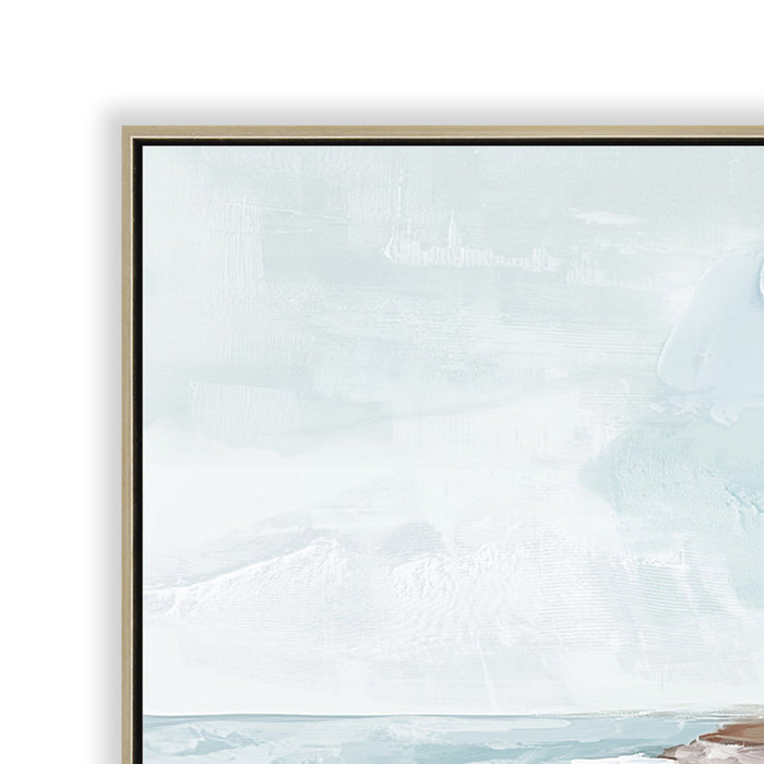 Ocean s Embrace 80 x 120cm Framed Canvas - Natural