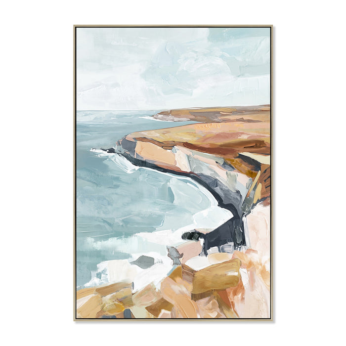 Ocean s Embrace 80 x 120cm Framed Canvas - Natural