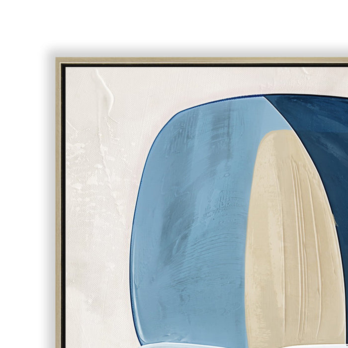 Azurine Block 80 x 120cm Framed Canvas - Natural