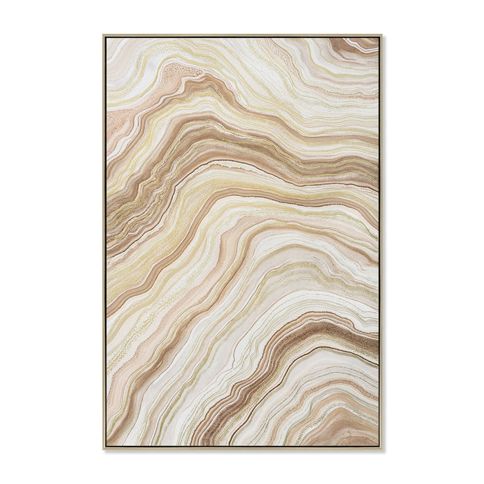 Alabaster Veins 80 x 120cm Framed Canvas - Natural
