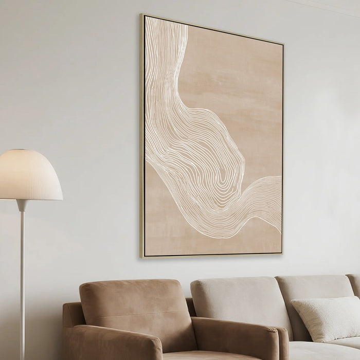 Terra Flow Style A 80 x 120cm Framed Canvas - Natural