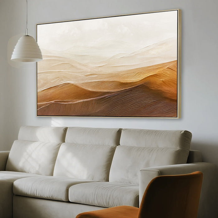 Amber Horizon 120 x 80cm Framed Canvas - Natural