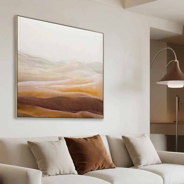 Amber Dunes 100 x 100cm Framed Canvas - Natural