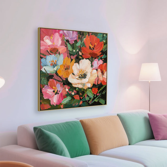 Fiorelle 80 x 80cm Framed Canvas - Light Natural