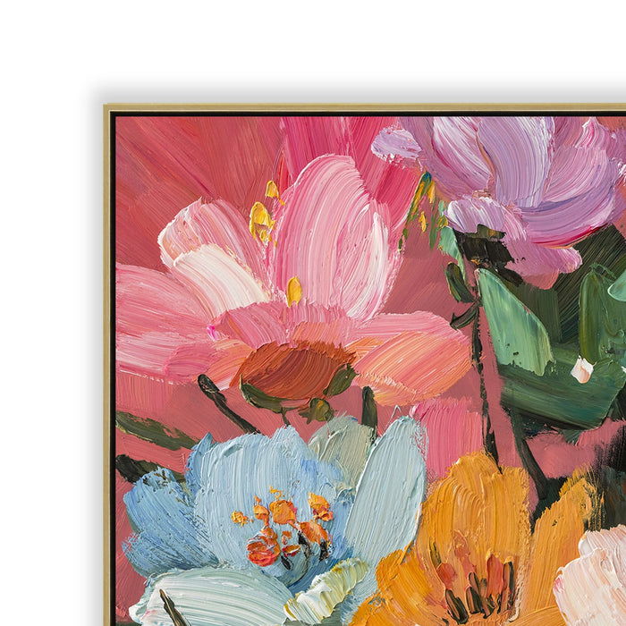 Fiorelle 80 x 80cm Framed Canvas - Light Natural