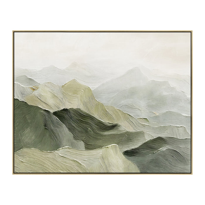 Veridian Peaks 150 x 120cm Framed Canvas - Light Natural