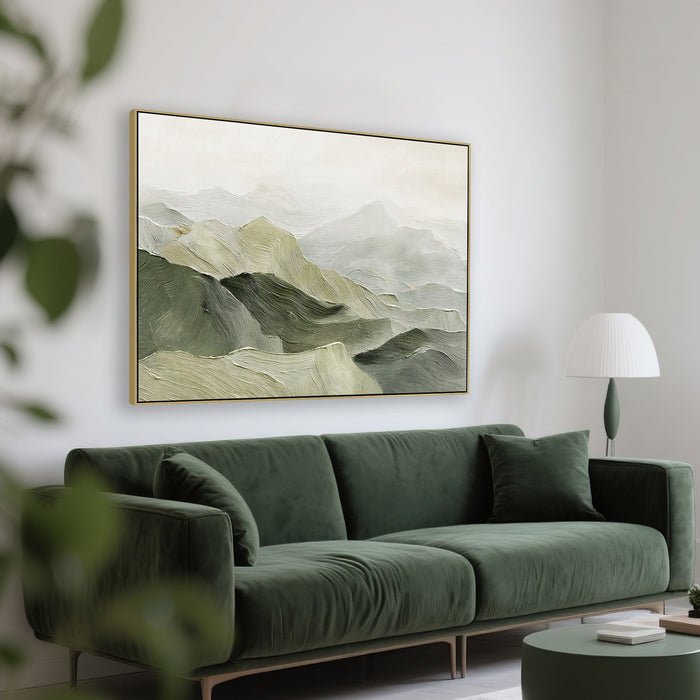 Veridian Peaks 150 x 120cm Framed Canvas - Light Natural