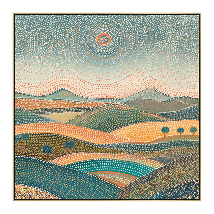 Dream Land 80 x 80cm Framed Canvas - Light Natural