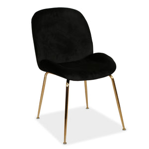 Asta Dining Chair Black Velvet And Gold Frame (Set of 2)