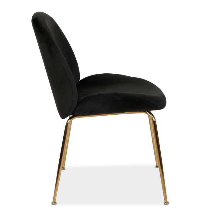 Asta Dining Chair Black Velvet And Gold Frame (Set of 2)