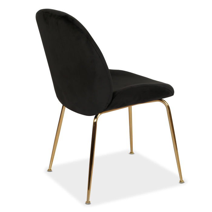 Asta Dining Chair Black Velvet And Gold Frame (Set of 2)