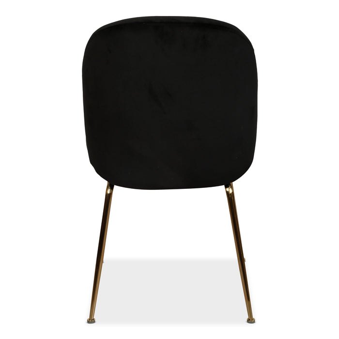 Asta Dining Chair Black Velvet And Gold Frame (Set of 2)