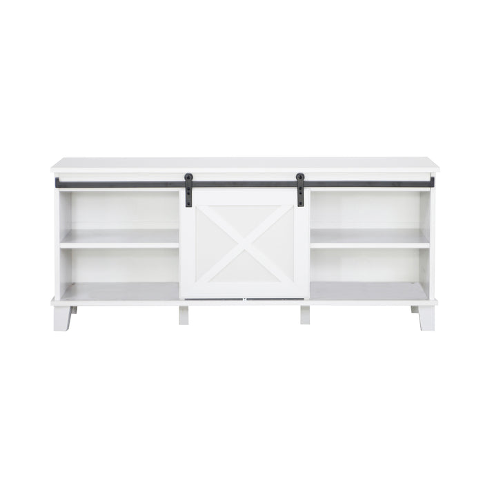 Barndoor Tv Unit In White