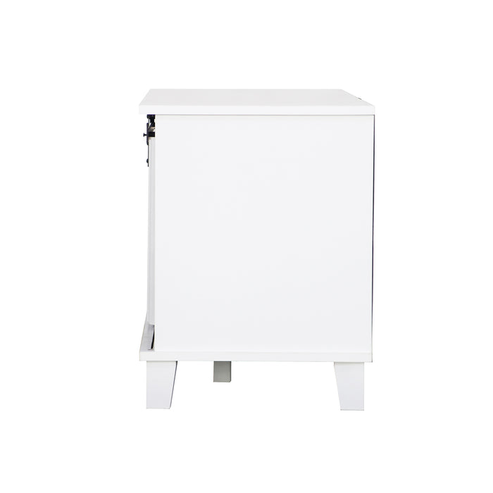 Barndoor Tv Unit In White