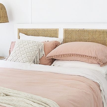 Harrison Cane King Bedhead - White