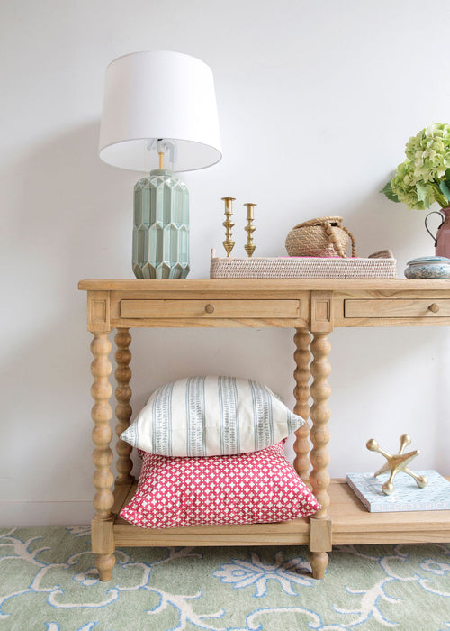 Stradbroke Bobbin Console Table - Herringbone top with 2 drawer