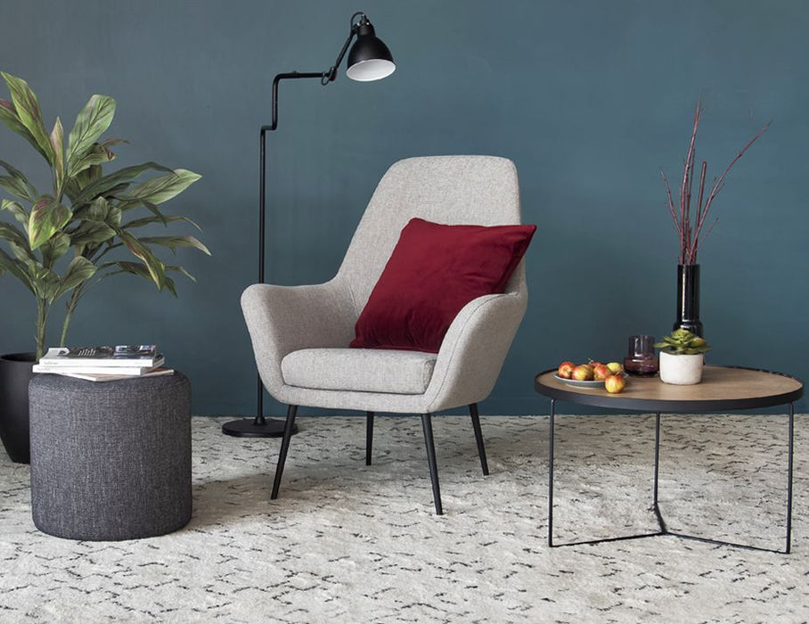 Tito Ottoman - Charcoal Fabric