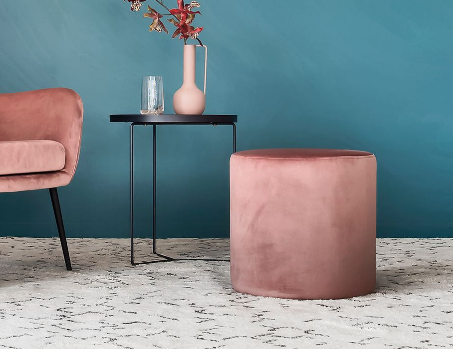 Tito Ottoman - Blush Pink Velvet