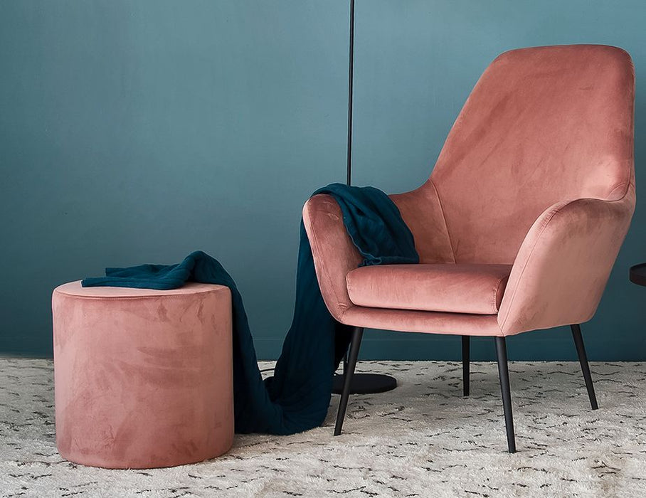 Tito Ottoman - Blush Pink Velvet