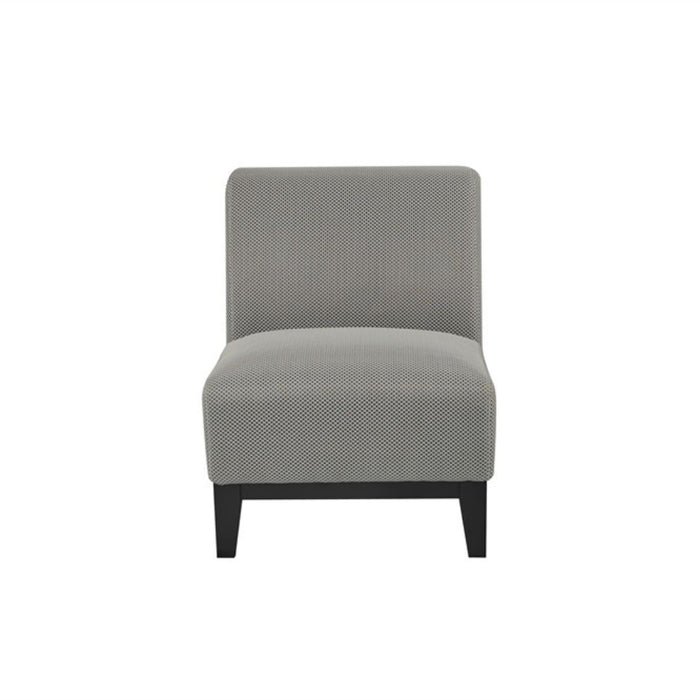 Ace Chair Grey textured fabric upholstery with Dark Timber Legs