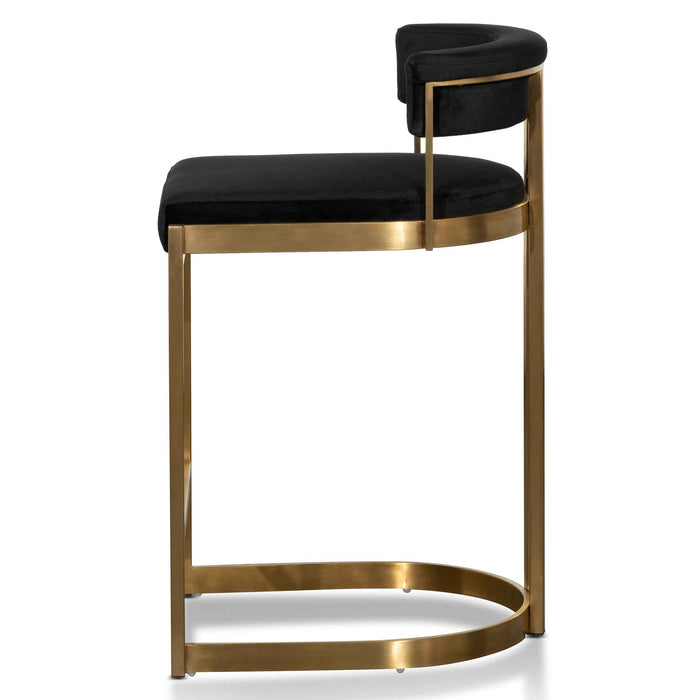 CBS6272-BS Black Velvet Bar Stool - Golden Base