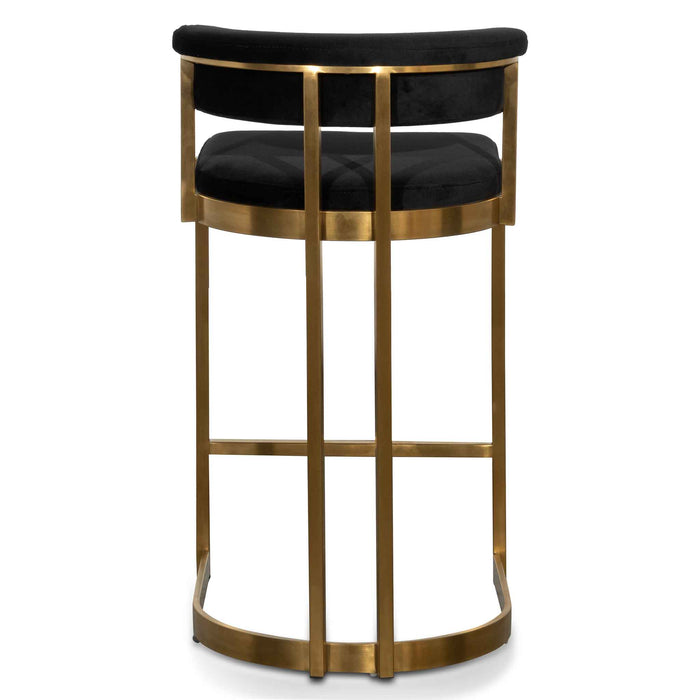 CBS6272-BS Black Velvet Bar Stool - Golden Base