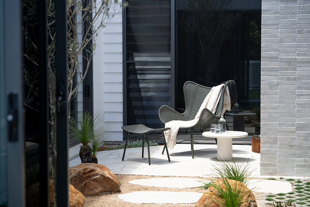 Amos Outdoor Footstool - Moss - Forest