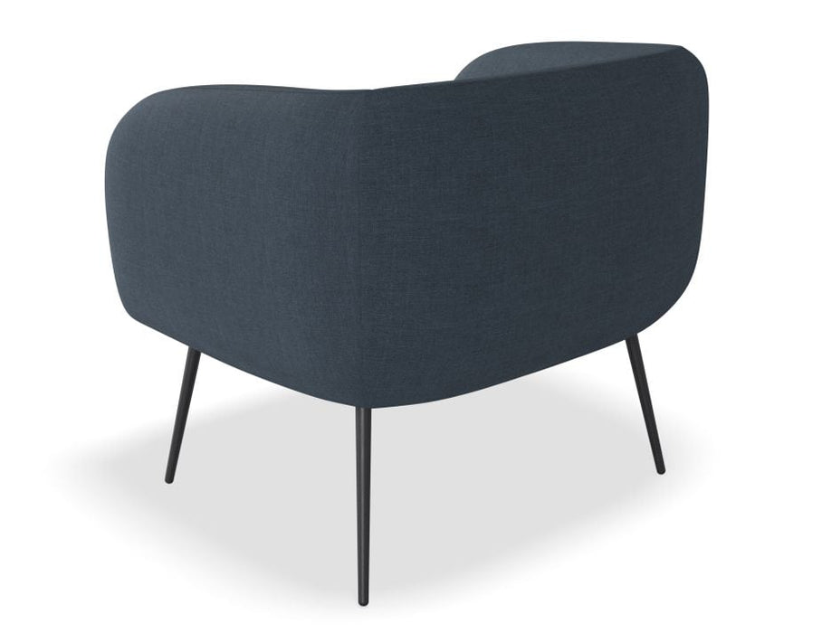 Amour Lounge Chair - Midnight Blue - Matt Black Legs