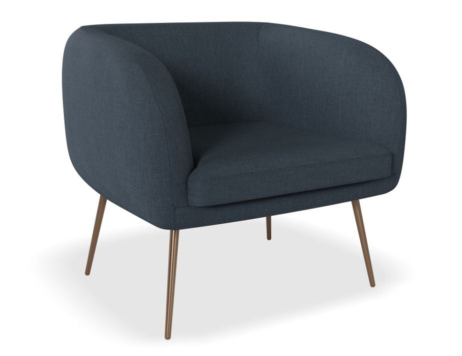 Amour Lounge Chair - Midnight Blue - Matt Black Legs