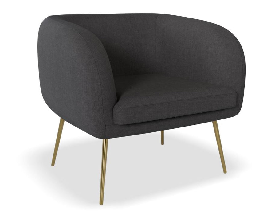 Amour Lounge Chair - Storm Grey - Matt Black Legs