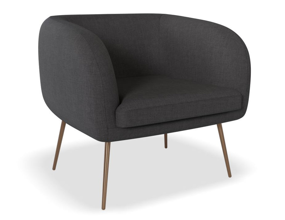 Amour Lounge Chair - Storm Grey - Brushed Matt Bronze Legs