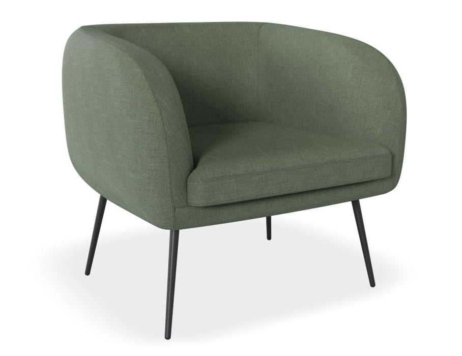 Amour Lounge Chair - Kelp Green - Brushed Matt Bronze Legs