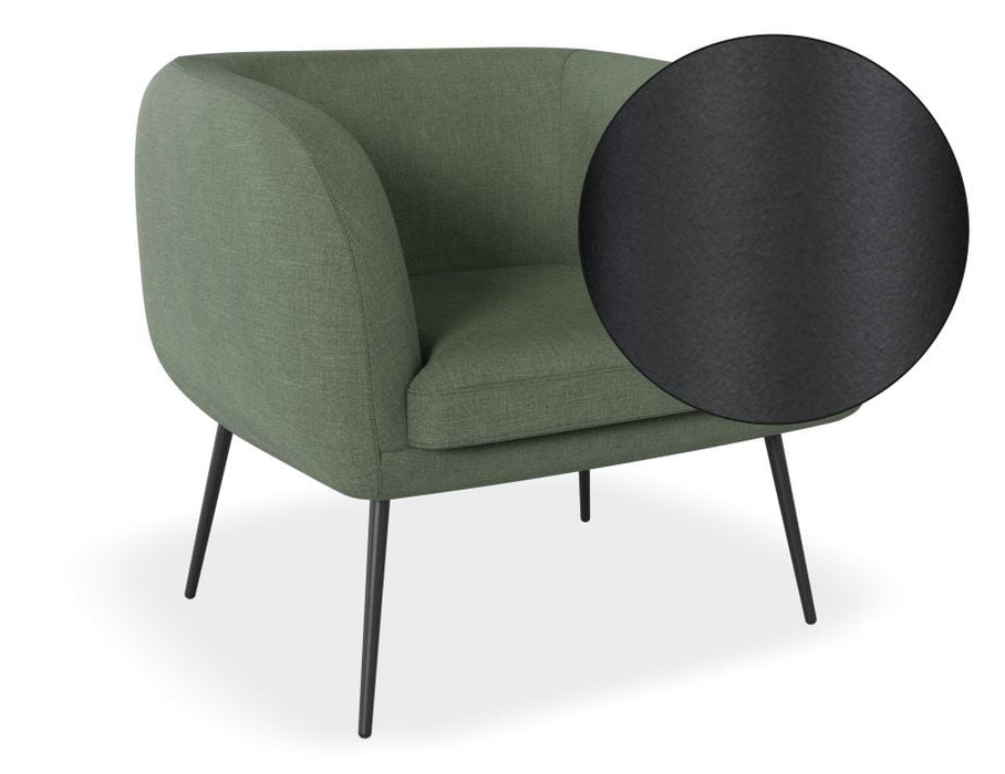 Amour Lounge Chair - Kelp Green - Brushed Matt Bronze Legs